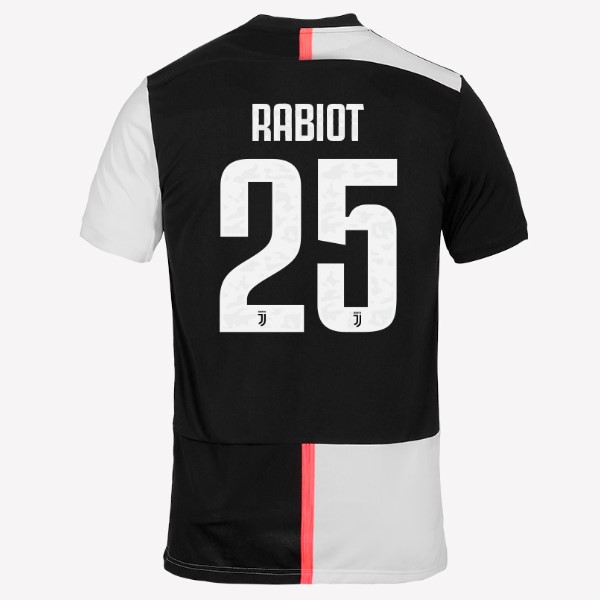 Camiseta Juventus NO.25 Rabiot 1ª 2019/20 Blanco Negro